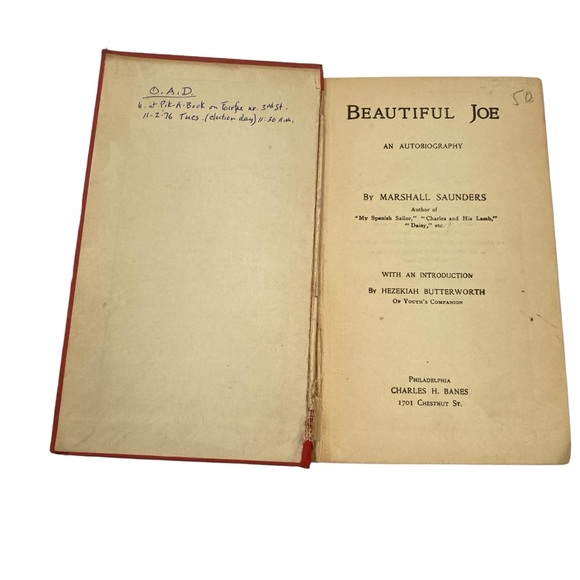 Vintage Cloth Covered Book Antique 1893 Beautiful Joe by Marshall Saunders - Picture 7 of 12